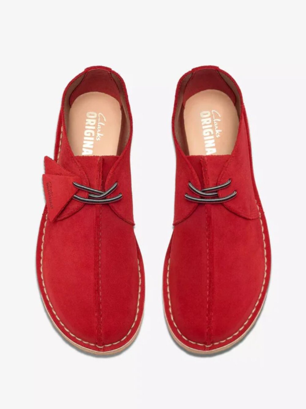 Clarks Mens Desert Trek Red Oxfords